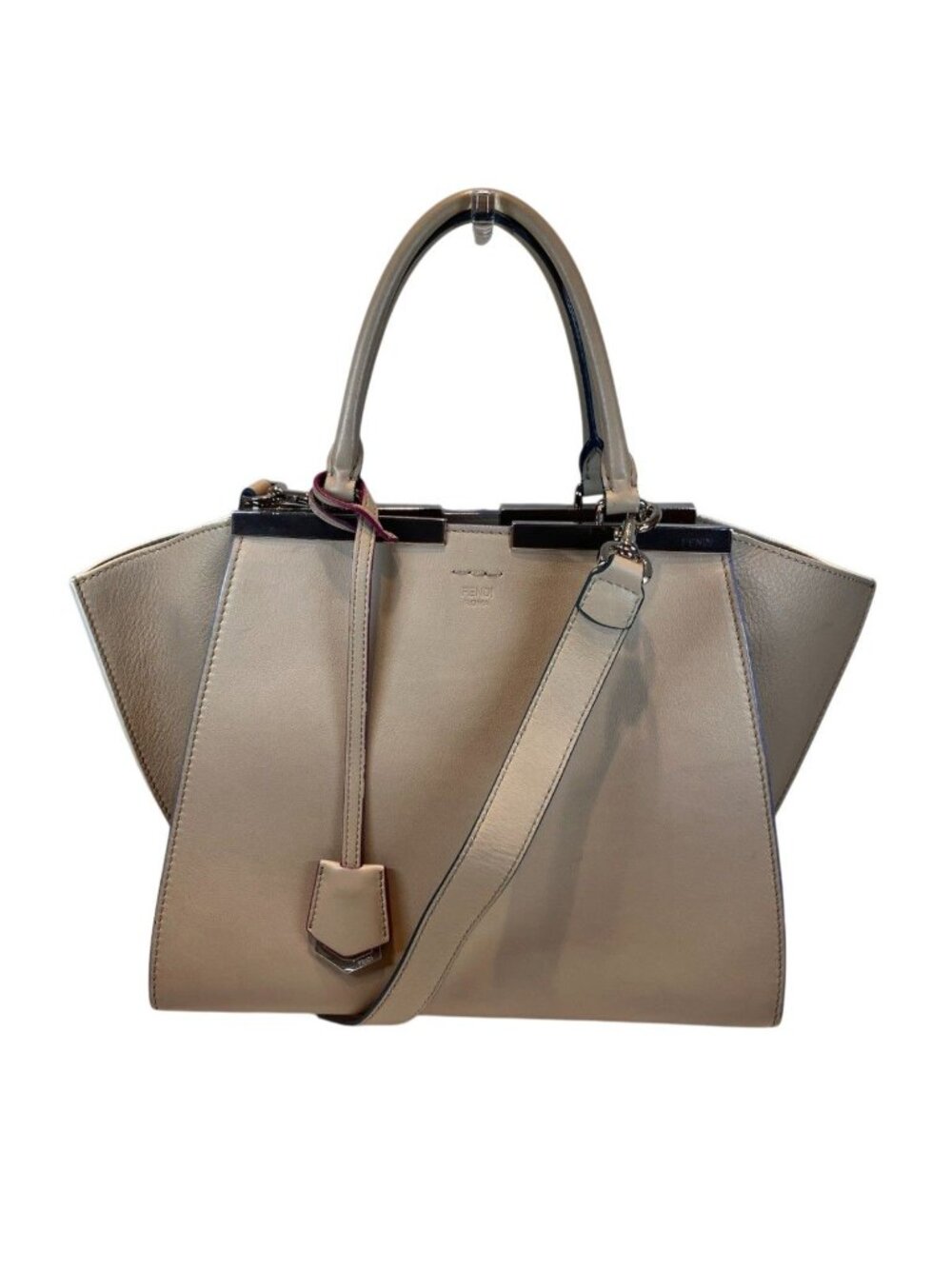 Fendi Handbag Leather Beige